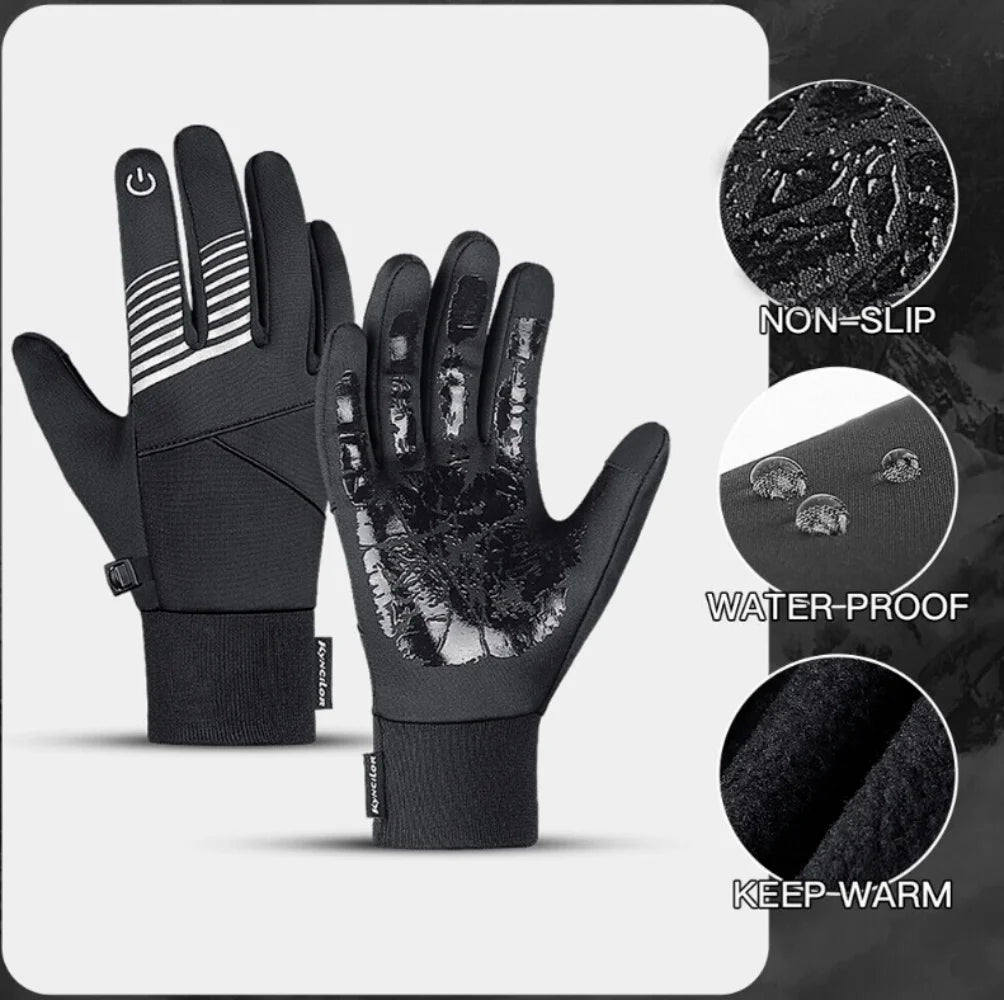 Winter Gloves With Velcro Buckle & Touch Screen Feature