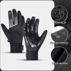 Winter Gloves With Velcro Buckle & Touch Screen Feature